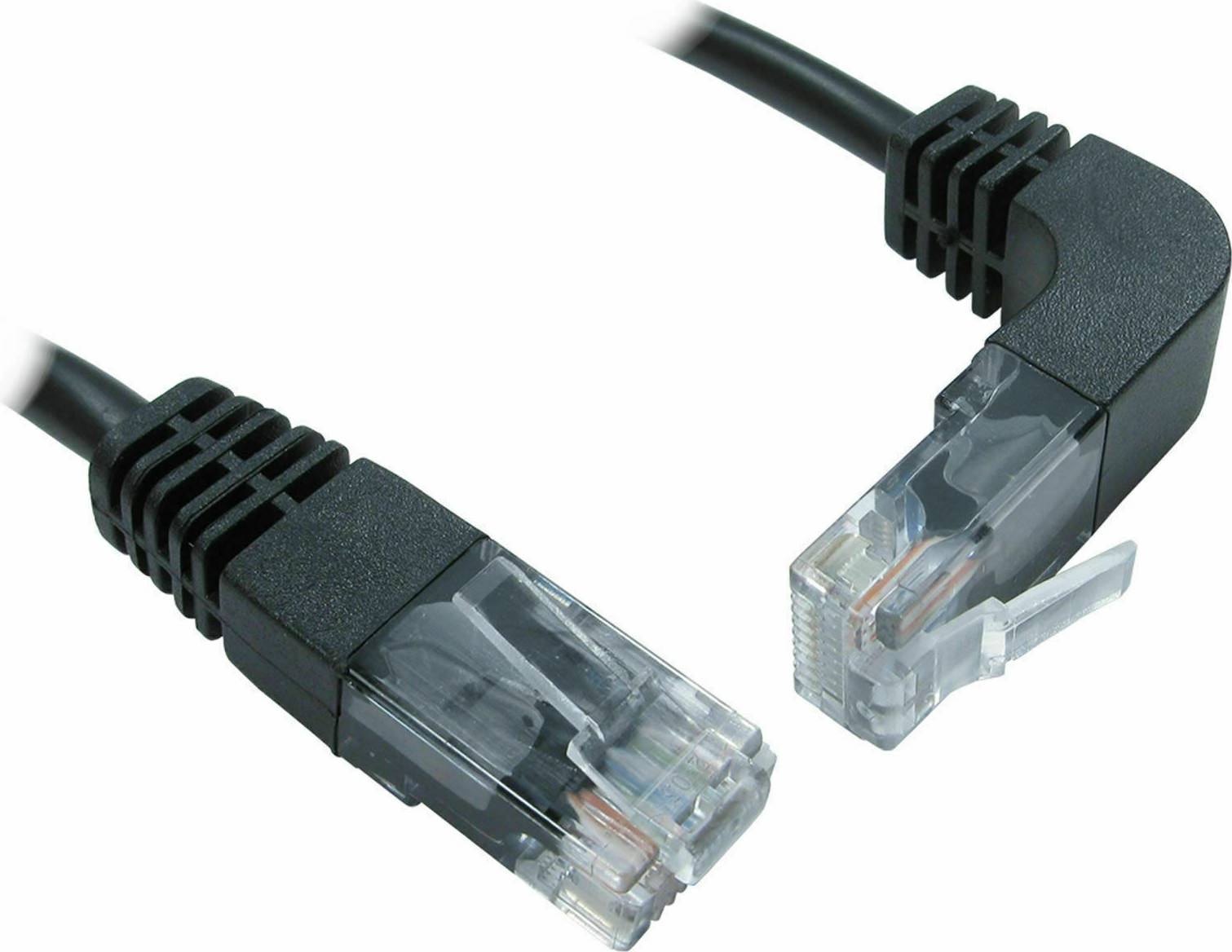 Kenable Cat5e Copper RJ45 Straight To Right Angle Plug Up Network Cable 3m