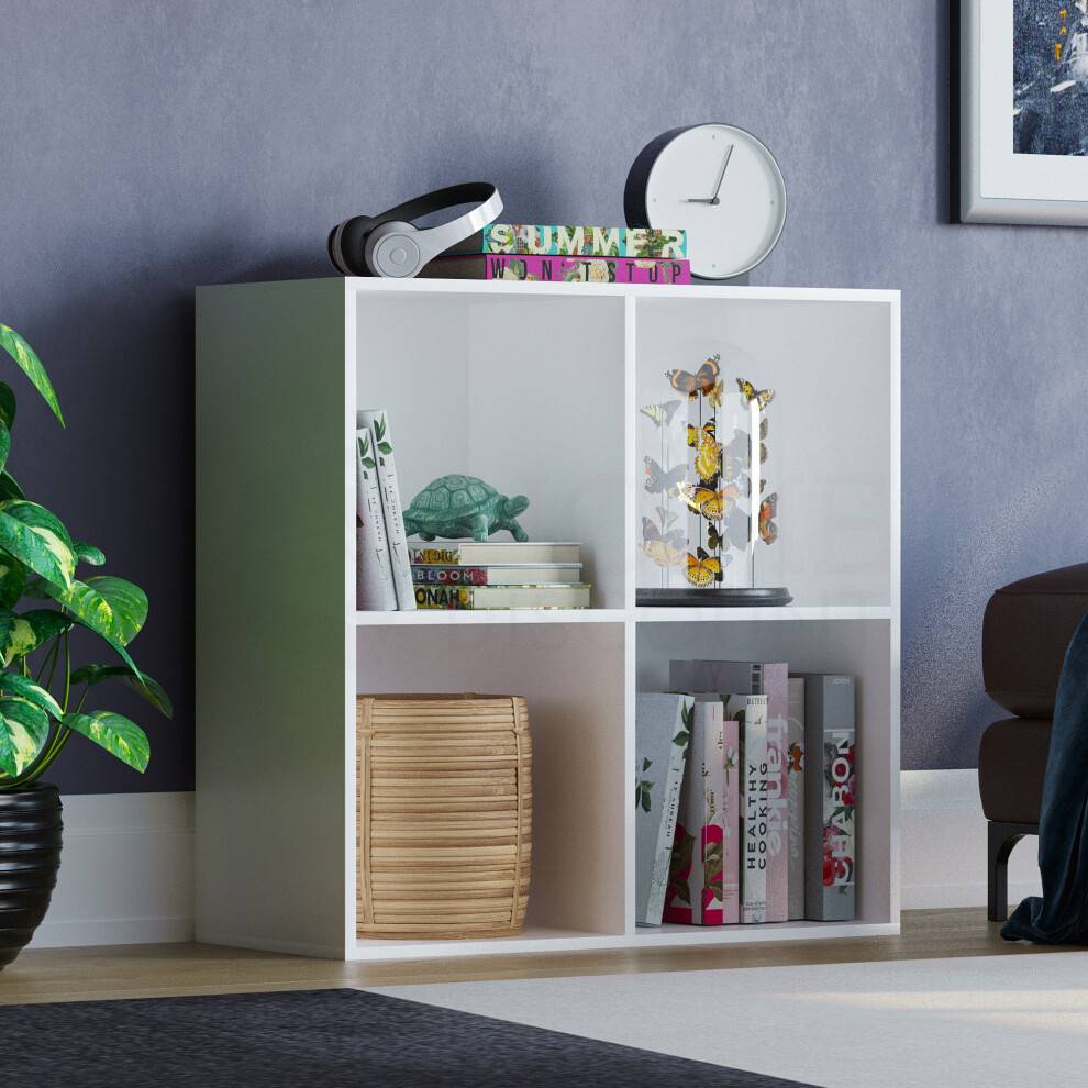 Vida Designs Durham 4 Cube Bookcase Rack Book Shelf