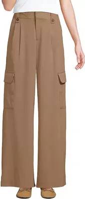 Womens brown cargo pants Lands' End Regular High Rise Cargo Pants