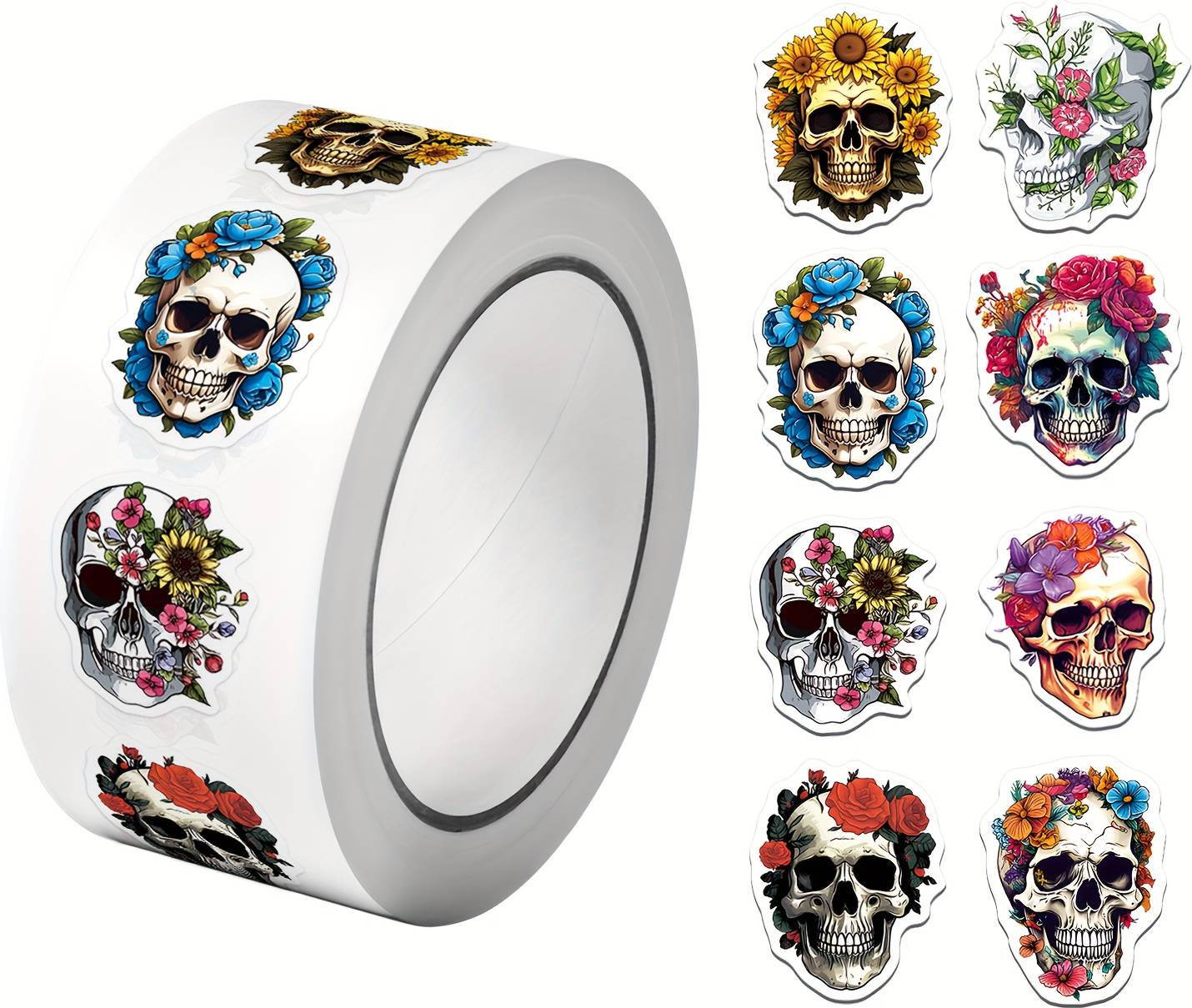 Temu Pretty Skeleton Pattern Stickers 500pcs