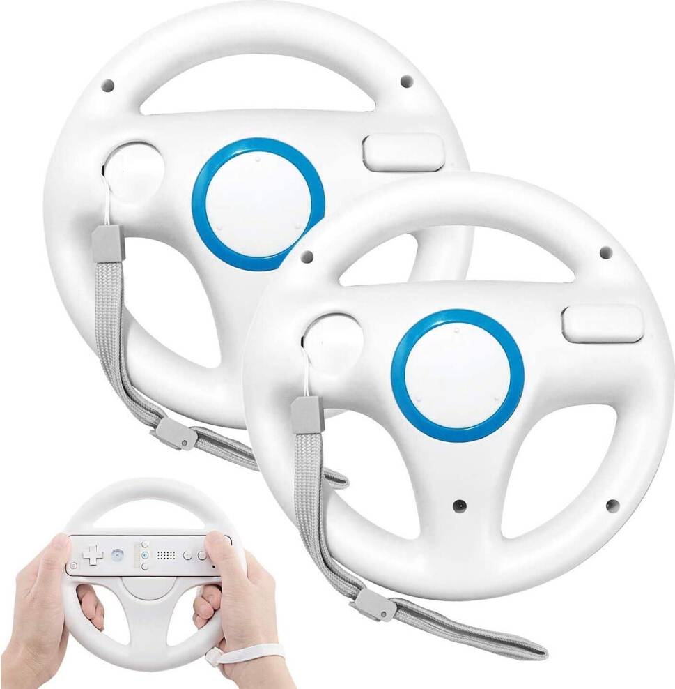 PowerLead 2 Pcs Racing Wheel for Wii Controller