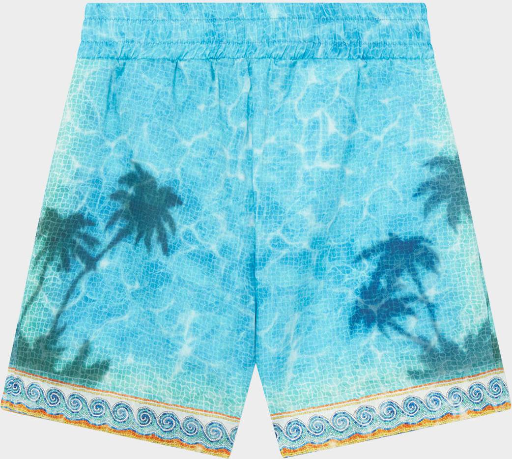 Emblem Drawstring Shorts - Blue