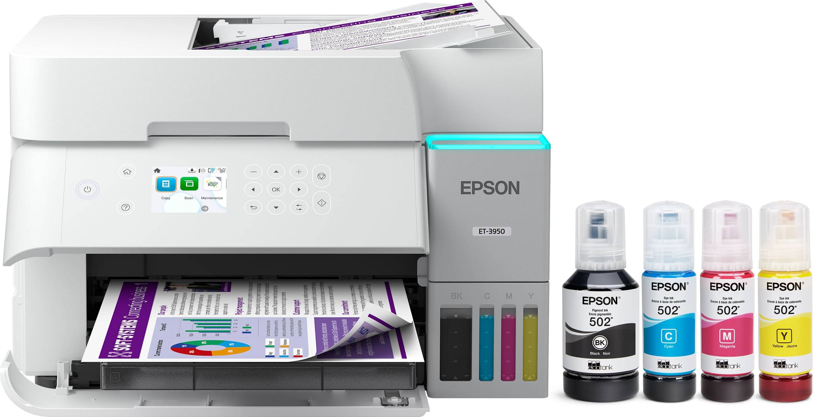 Epson ecotank printer Epson EcoTank ET-3950 Wireless All-in-One Color Supertank Inkjet Printer
