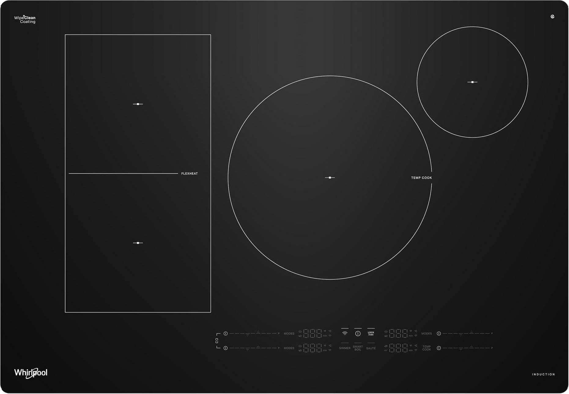 4 burner induction cooktop Whirlpool 30 Inch Electric Induction Cooktop