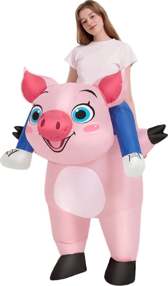 MDSRJONE Pink Inflatable Riding Pig Costume