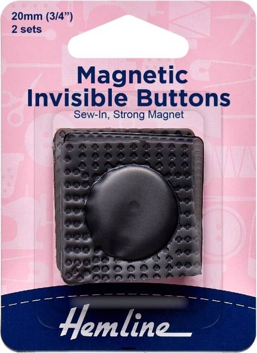 Hemline Magnetic Invisible Buttons Black