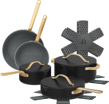 Non stick ceramic cookware Beautiful Beautiful 12pc Ceramic Non-Stick Cookware Set