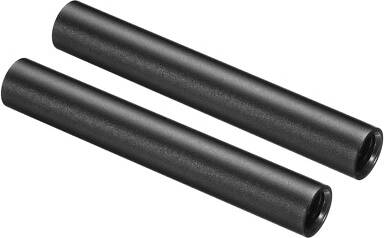 Uxcell 4 Inch 15mm M12 Thread Aluminum Alloy Rod Camera Rods 2pcs