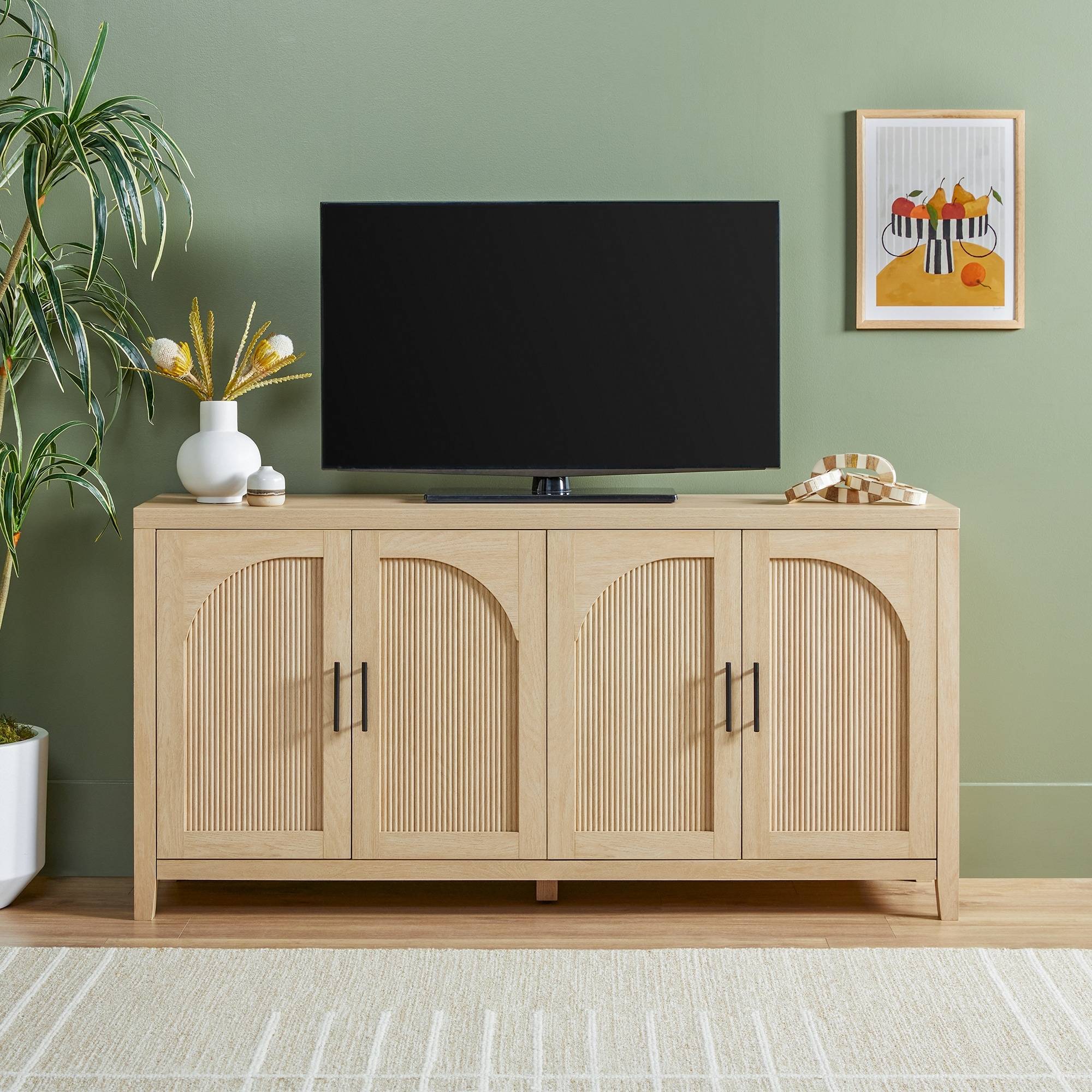 Modern 60-inch Reeded Arched Doors