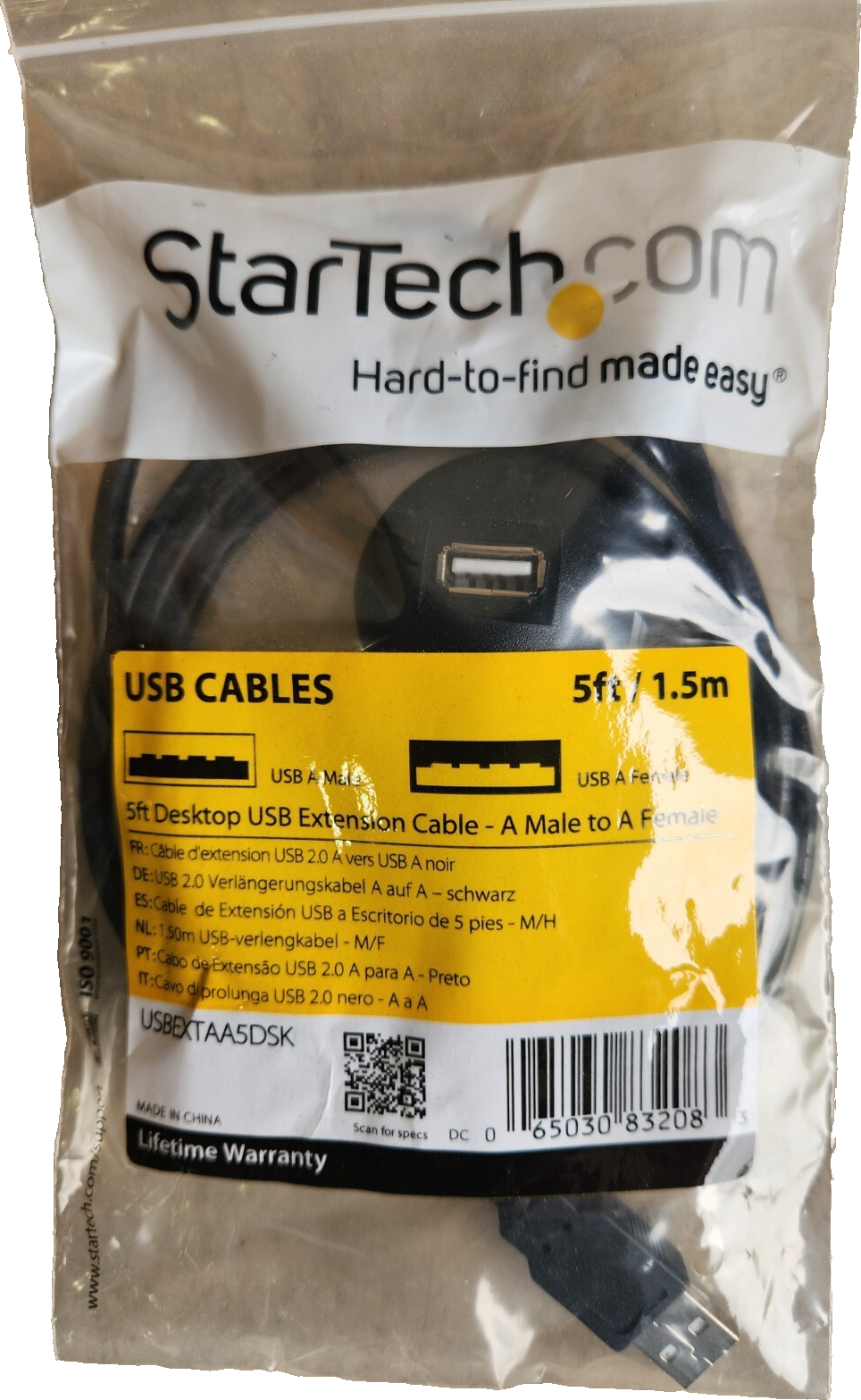 StarTech 5ft Desktop USB Extension Cable 1.5 m