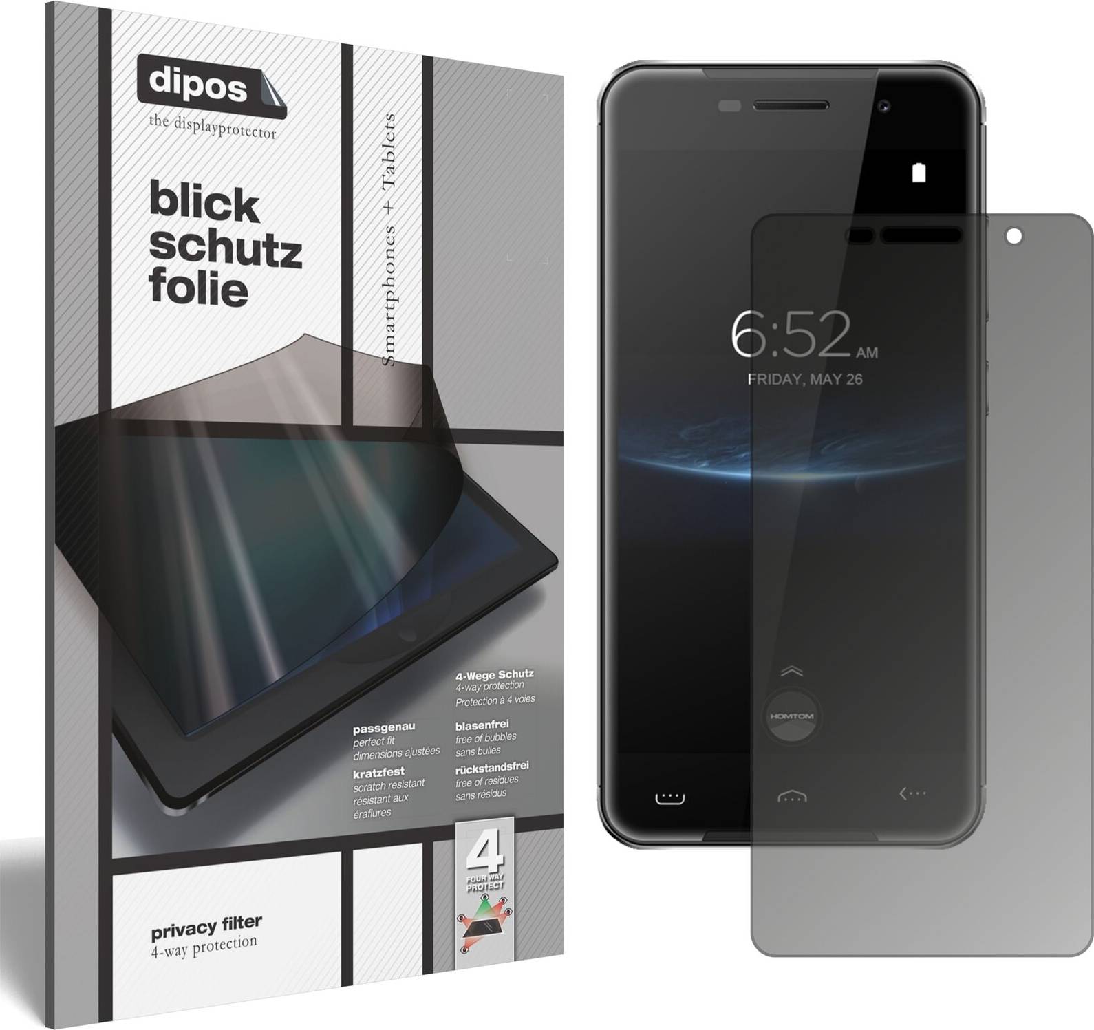 Dipos HomTom HT37 Pro Privacy Filter Screen Protector