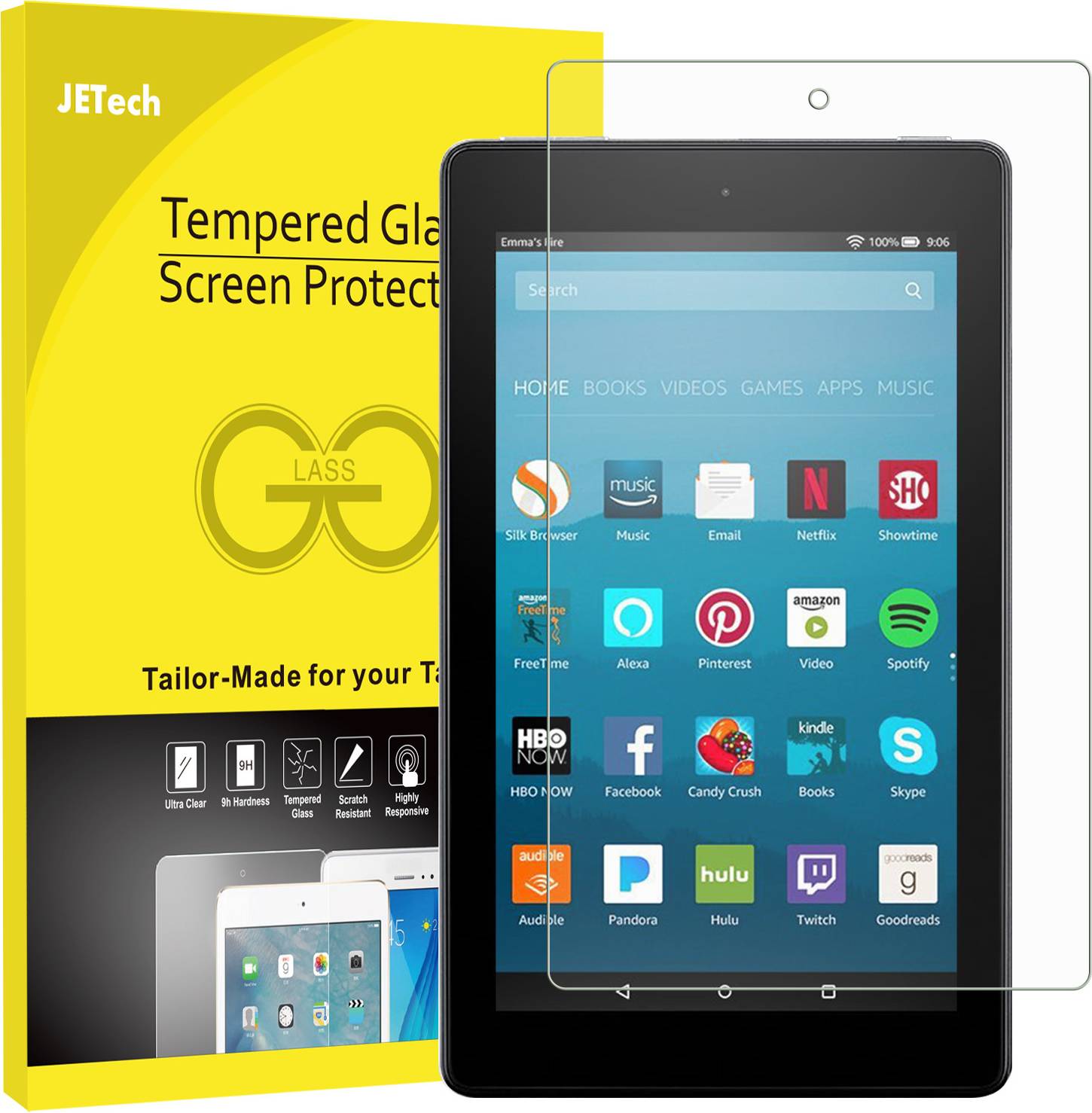 Amazon fire 8 JeTech Screen Protector For Amazon Fire HD 8