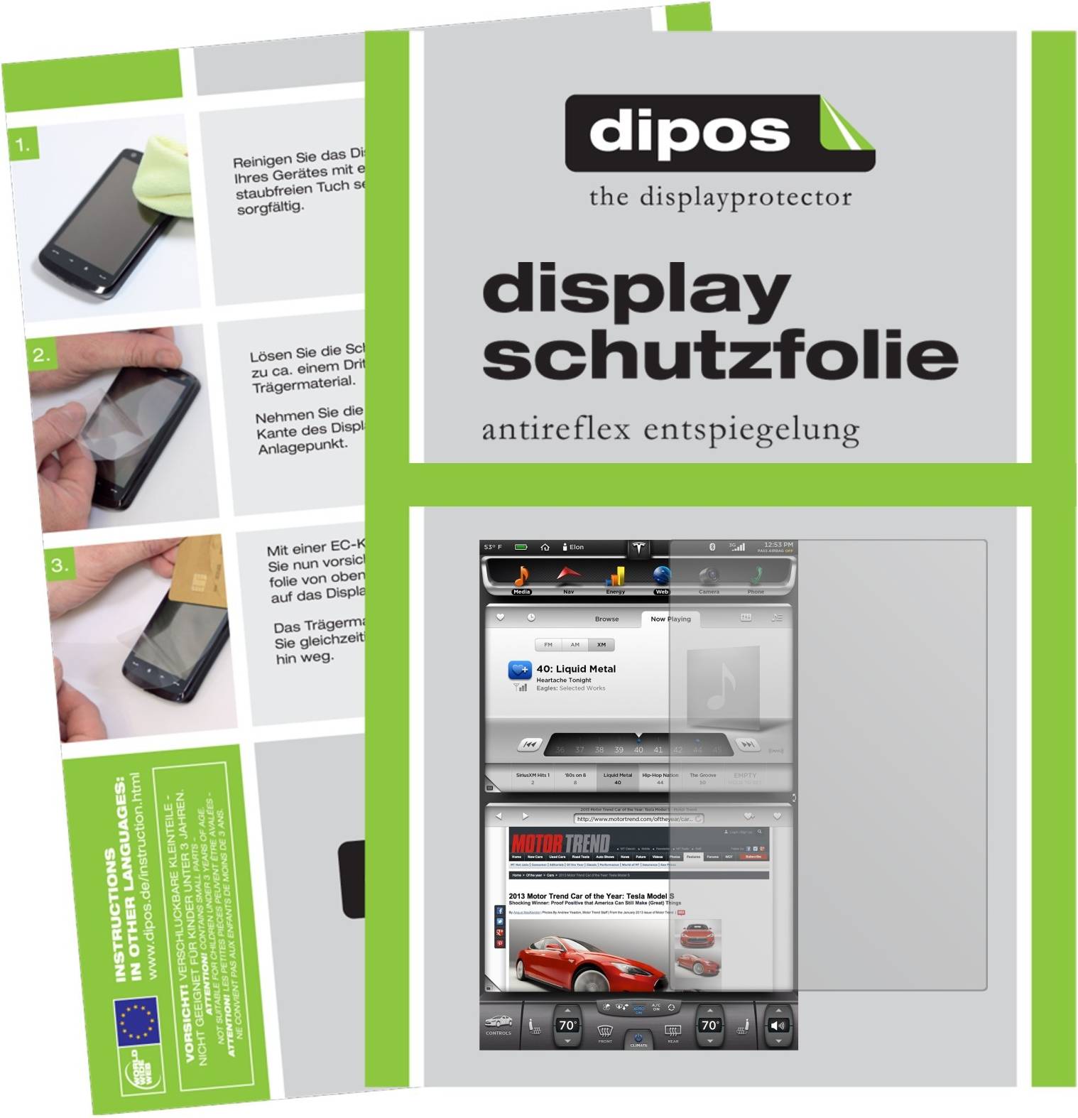 Dipos Screen Protector Tesla Model S Display