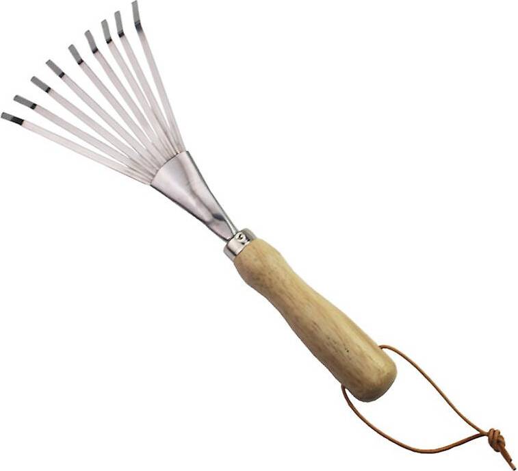 Kikidex Hand Rake Garden Tool 9-Teeth 14.4 Inch
