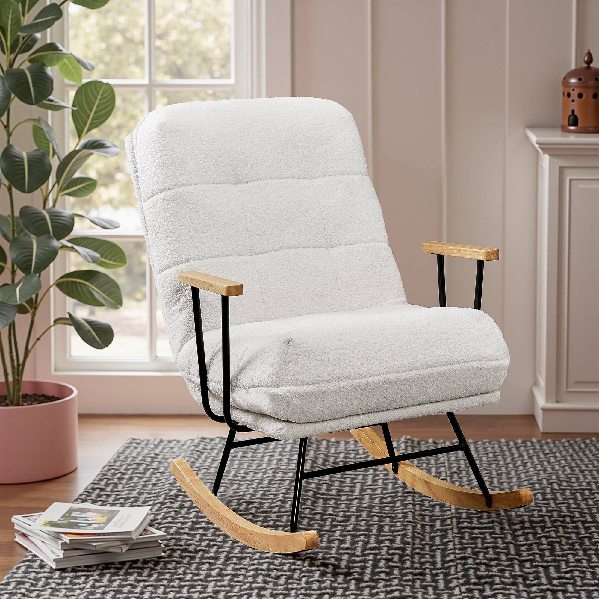 Nursery chair Upholstered Modern Nursery Rocking Chair