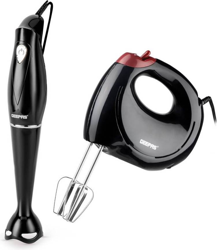 Geepas Hand Mixer & Hand Blender Handheld Bundle