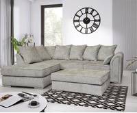 Left Hand Cardinal Corner Silver Sofa