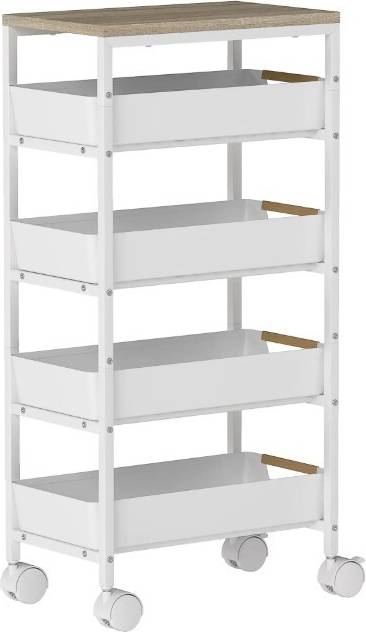 Homcom Kitchen Storage Cart Trolley Table