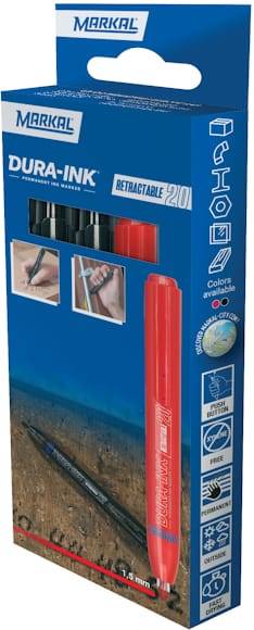 Dura-Ink Retractable Permanentmarker Rot