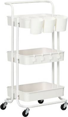 Homcom 3-Tier Utility Cart With Baskets Trolley Table