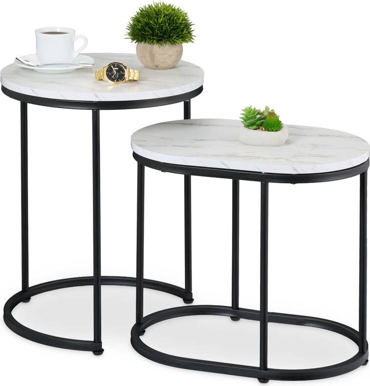 Relaxdays Tables 2-Piece Set Nesting Table