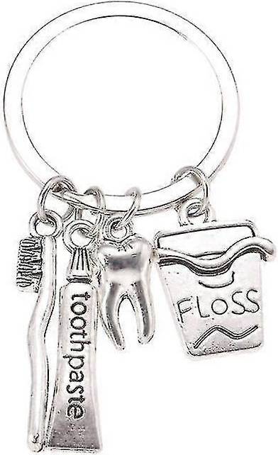 Kikidex Keychain Toothbrush Toothpaste Key Ring - As Show