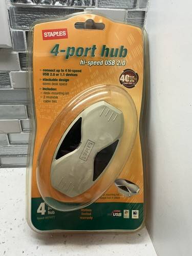 Usb port hub Staples 4-Port Hub Hi-Speed USB 2.0 Kit