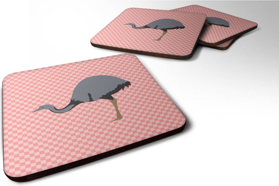 Caroline's Treasures Rhea Pink Check Decorative Coasters 3.5 Multicolor Coaster