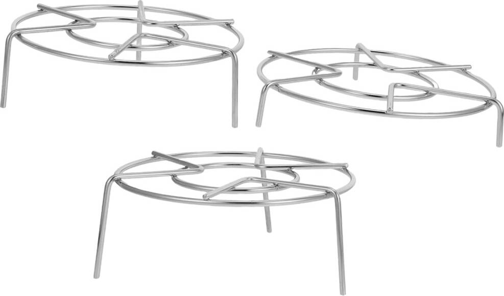 HKHBJS 3pcs Stainless Steel Steel Steel Steel Rack Set Steam Insert