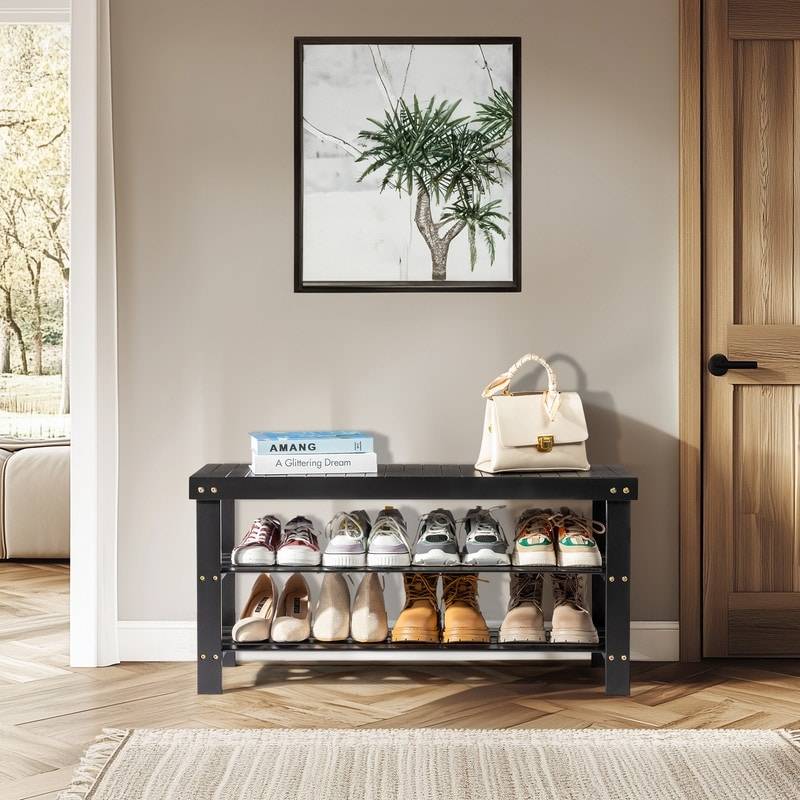 3 tier shoe bench 3-Tier Bench Organizer Shoe Rack