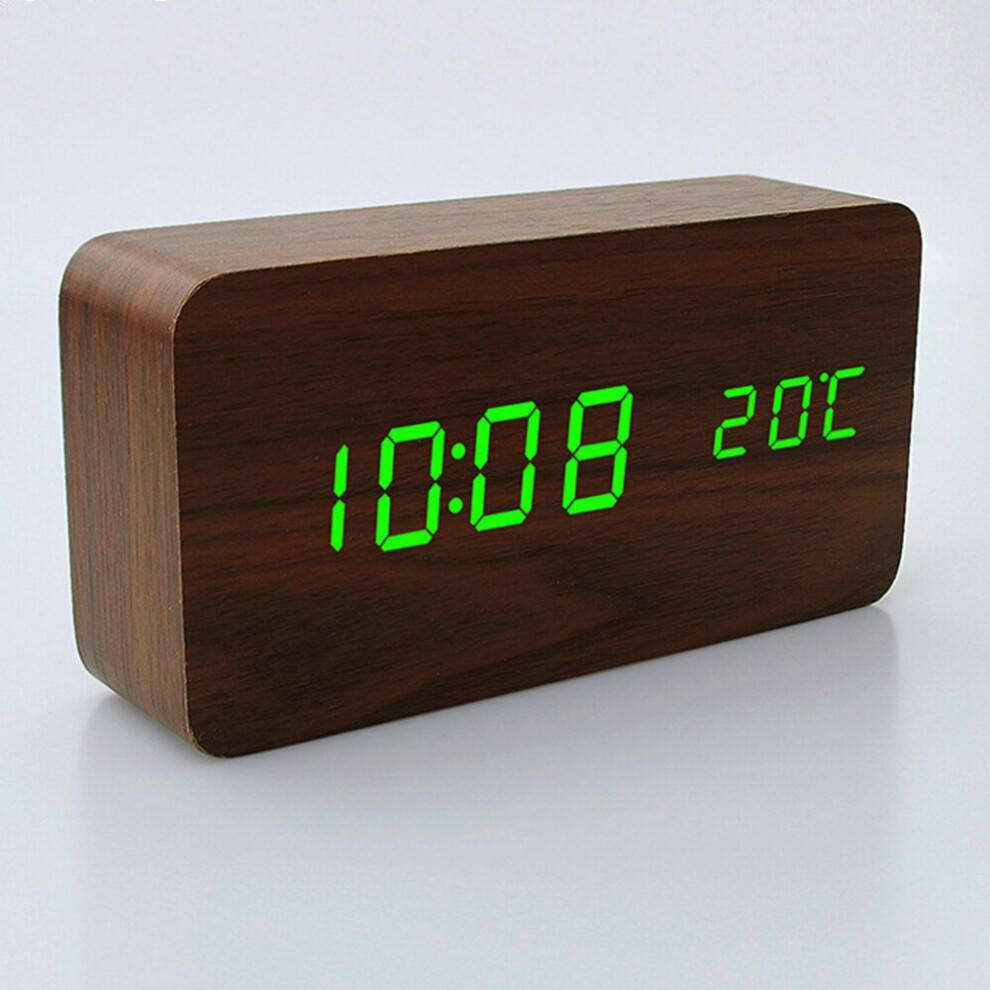 Bysion Wooden Digital Multi-function LED Alarm Clock