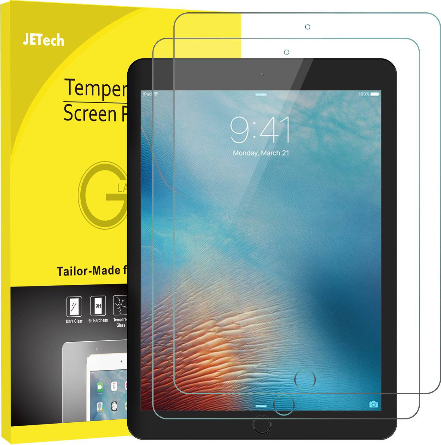 Ipad pro screen protector JeTech Screen Protector For iPad Pro 2-Pack