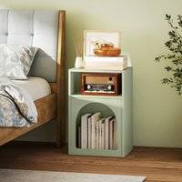 Homcom With 2 Open Compartments Bedside Table