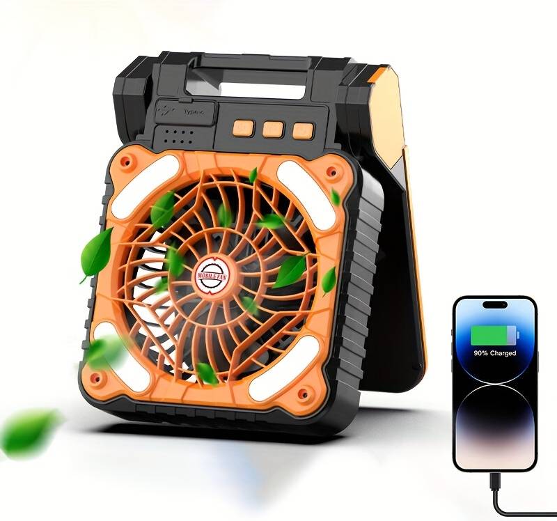 Flemye Solar Powered Camping Fan LED Timer