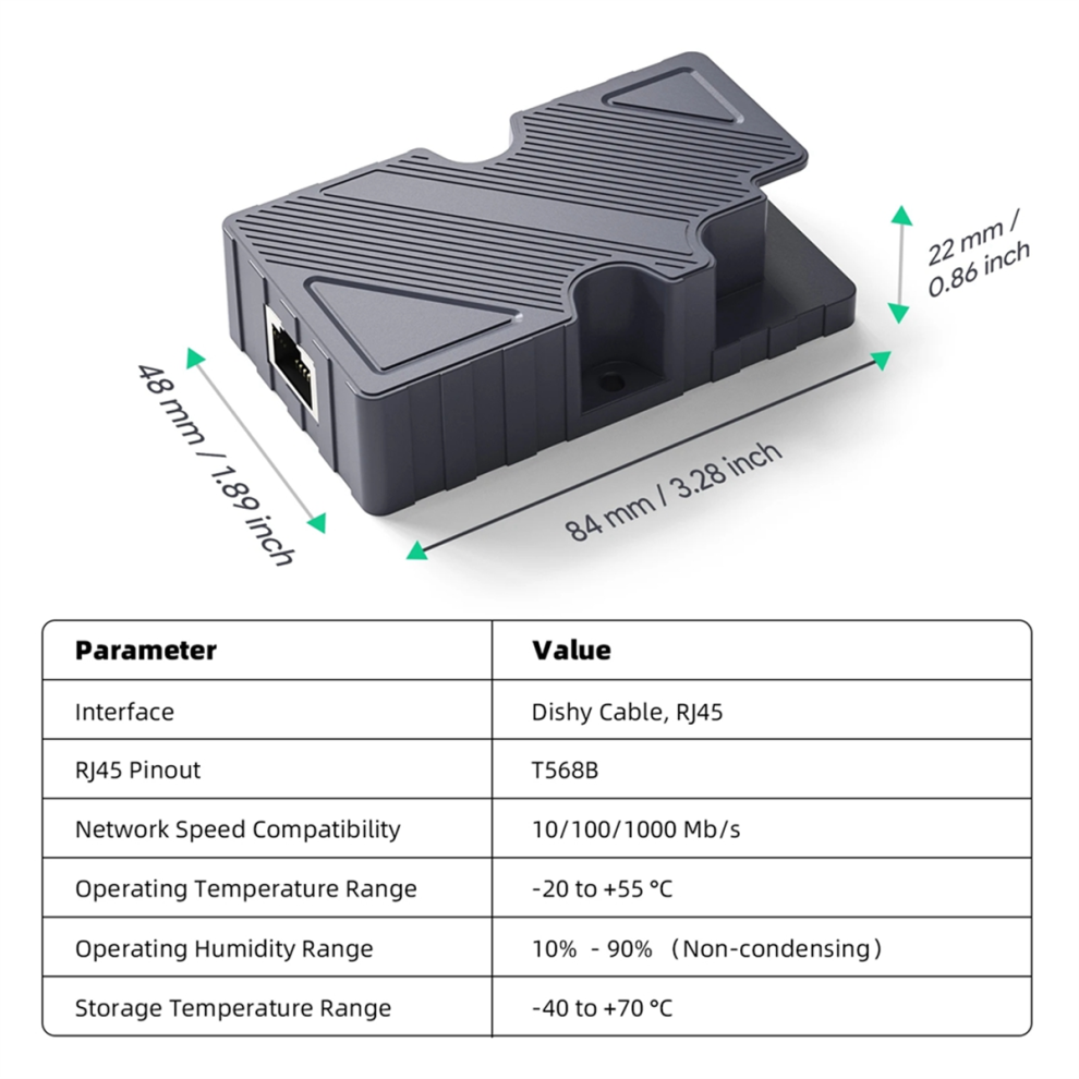 Spactz Dishy Cable Adapter for RJ45 Connection