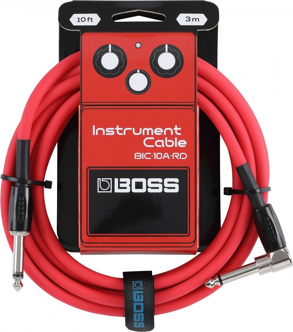 10ft Angled Straight Instrument Cable Red