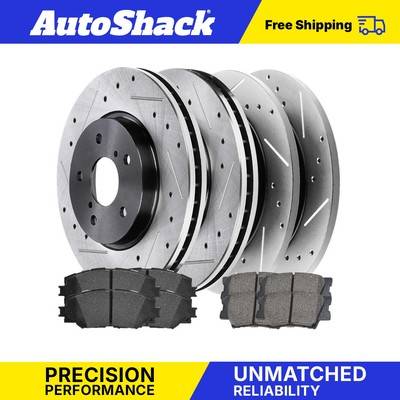 Brake pads Auto Shack Front Rear Drilled Disc Rotors Ceramic Brake Pads Toyota Rav4 2.5l