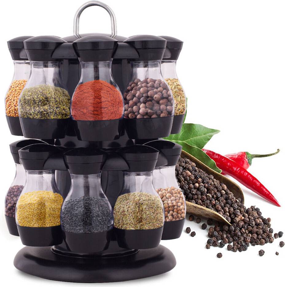 Greenzech 16 Jar Rotating Spice Rack Carousel