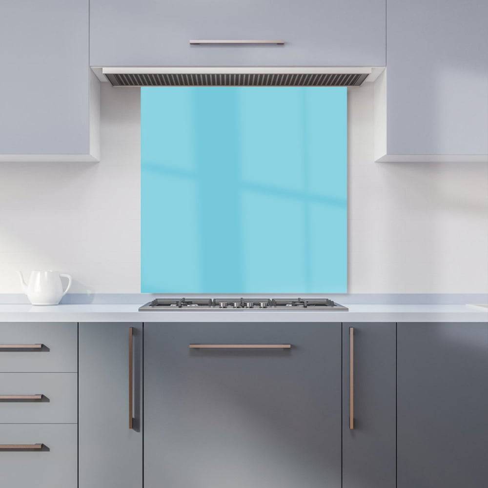 Warren Reed Sky Blue Glass Kitchen Splashback 60 x 60 cm Splash Guard