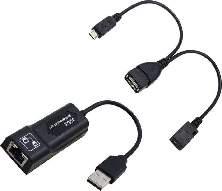 USB 2.0 to RJ45 Adapter 2X Mirco Cable