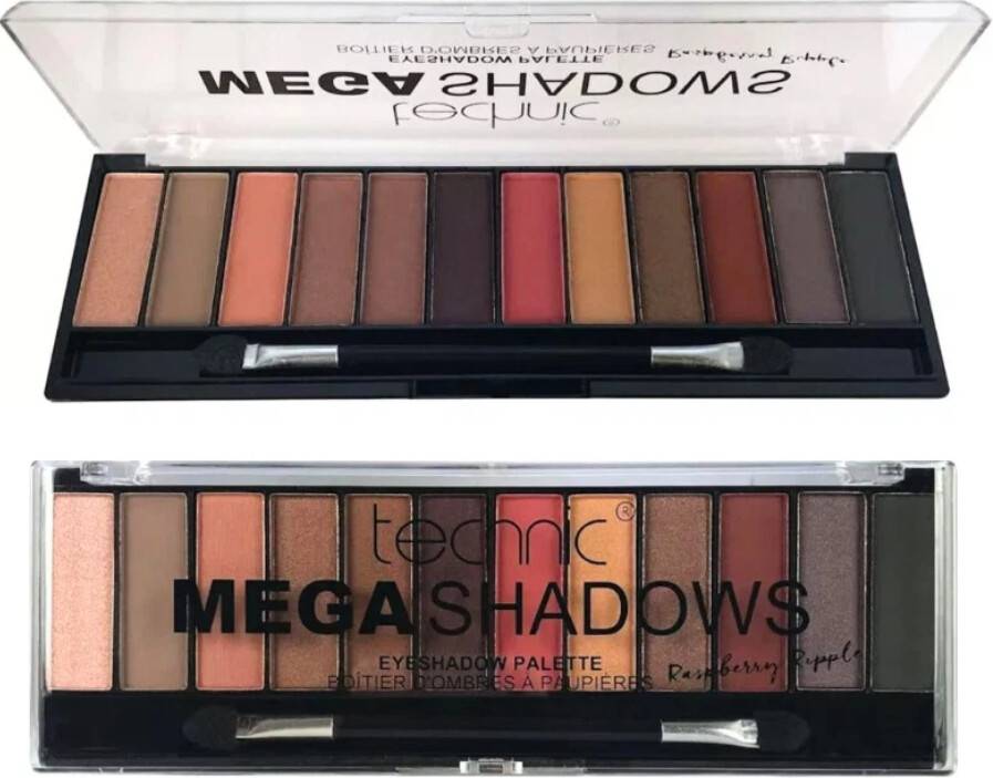 Technic Mega Eyeshadow Raspberry Ripple 12 Shades Smokey Cat Eye