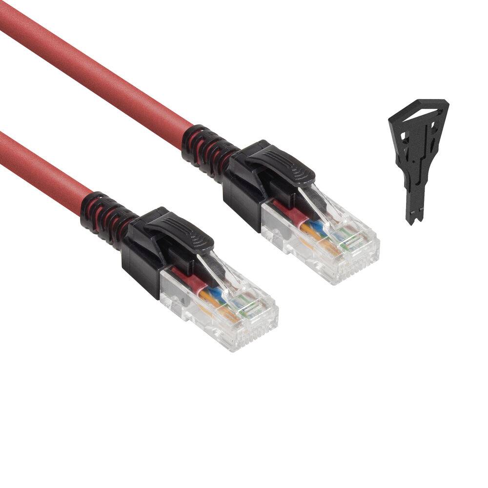 ACT Red 5 Meters UUTP CAT6A Lockable Patch Cable
