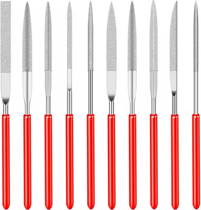 AX Trade 10Pcs Diamond Needle File Set 3x140mm Rasp