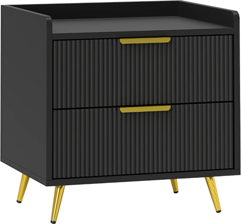 Homcom With 2 Drawers Bedside Table