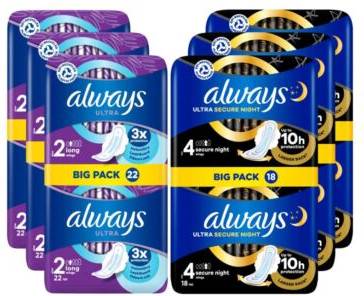 Always night pads Always Ultra Long Plus Secure Night Bundle