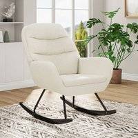 H&O Direct Teddy Upholstered Beige Rocking Chair