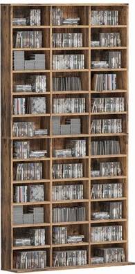 Homcom DVD CD Media Storage Rack Rustic Brown