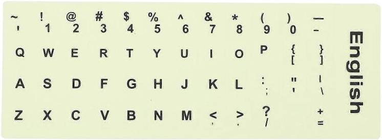 Glow In The Dark Keyboard Sticker