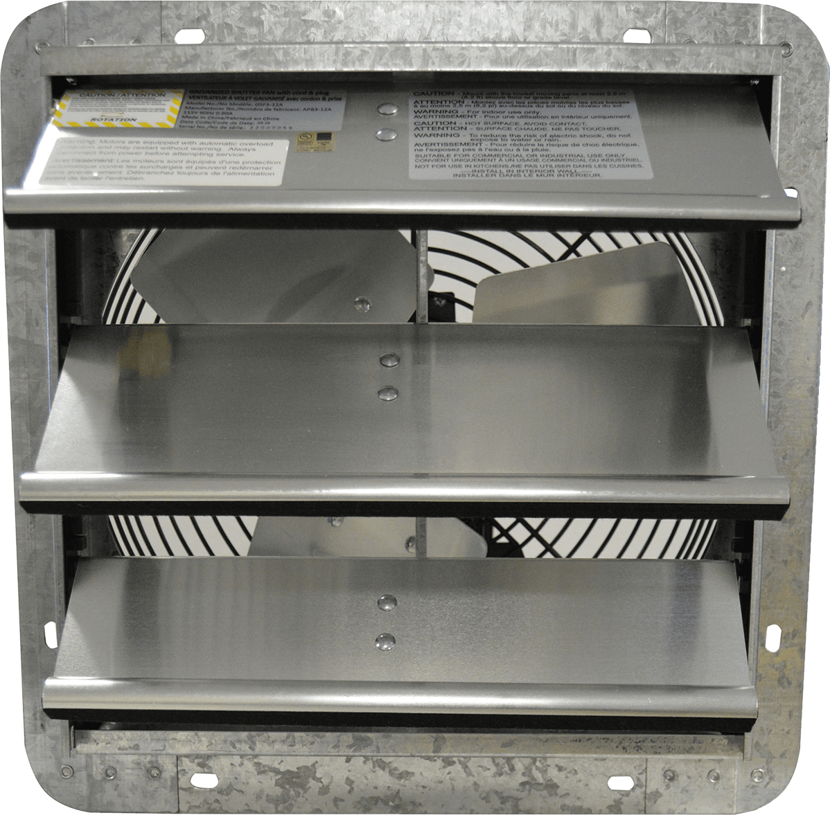 Canarm GSF Series 10-In Galvanized Shutter Fan