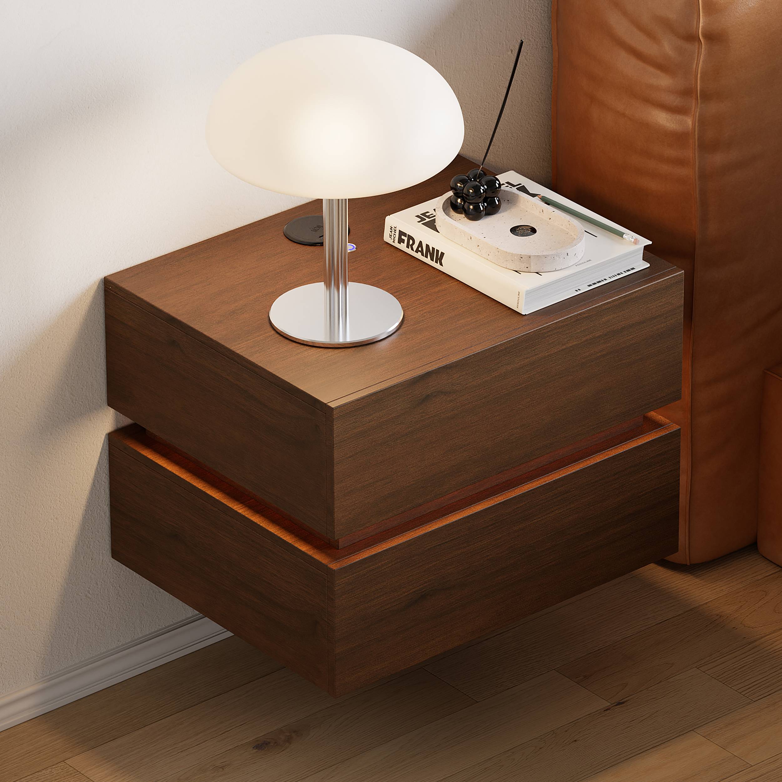 Floating Smart LED Nightstand With Light